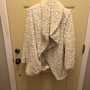 White rosette drapey jacket